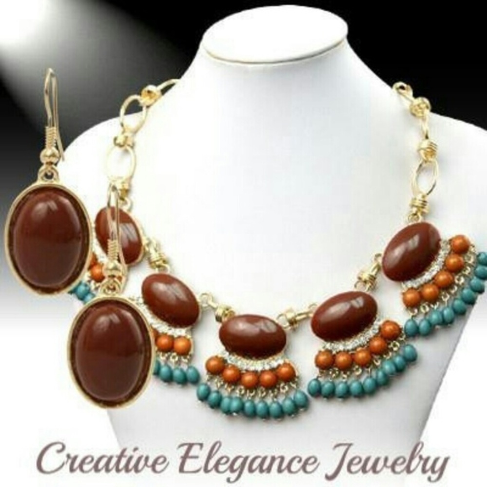 Statement Necklace and Earrings Set